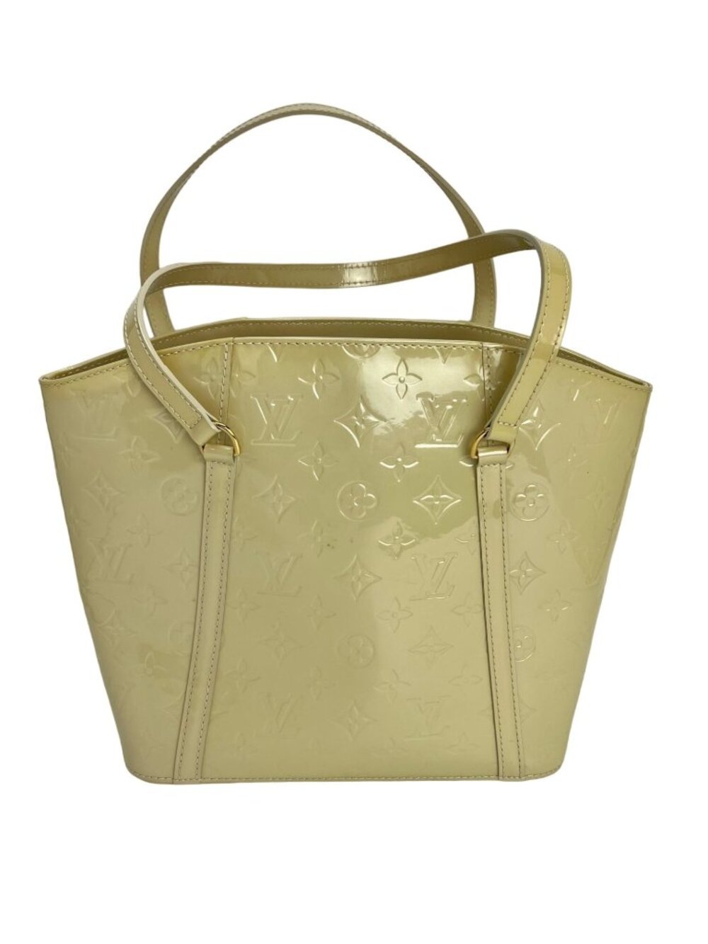 LOUIS VUITTON Monogram White Vernis Avalon MM Tote Hand Shoulder Bag